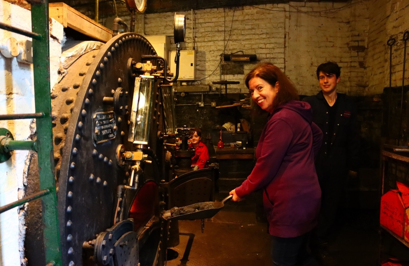 Jo Gideon MP, Visits Etruria Industrial Museum For Steaming Of The Potters Mill