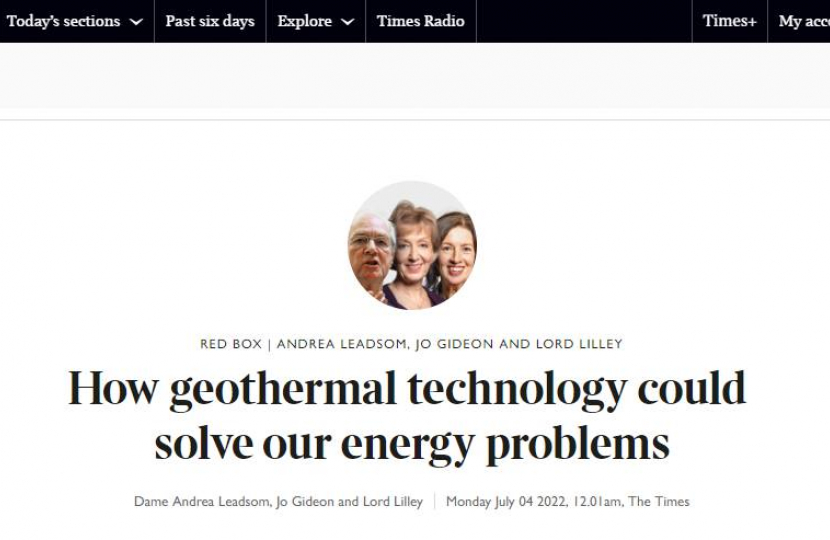  The Times: How geothermal technology could solve our energy problems