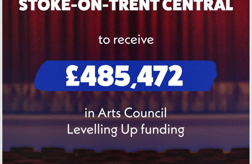 £485,472 awarded for Stoke-on-Trent Central 