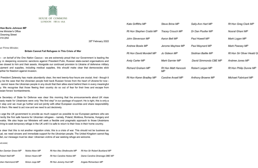 Jo Gideon MP co-signs letter to the Prime Minister to ensure the United Kingdom provides proper support for Ukrainian refugees fleeing from war to their neighbouring EU countries