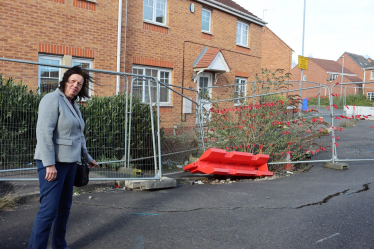 Exasperated residents tie ribbons around giant Stoke-on-Trent sinkhole
