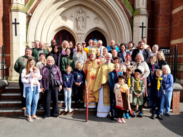 attend a service led by the bishop of the Ukrainian Catholic Eparchy of Holy Family of London, Bishop Kenneth Nowakowski.