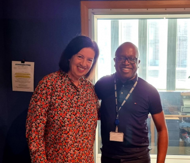 BBC Radio Stoke studios in Hanley this morning to speak to Reverend Geoff Eze on his morning show.