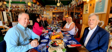 a meeting of local business leaders for afternoon tea to discuss what they would like to see from the next Prime Minister and what matters to them most.